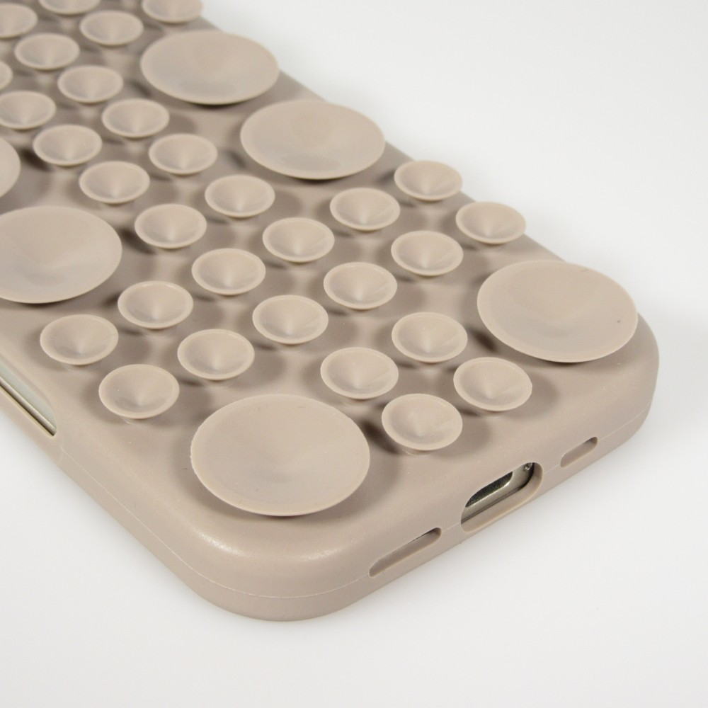 Coque iPhone 17 Pro Max - Murale ventouse pastel avec fixation sur surfaces - Brun