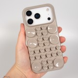 Coque iPhone 17 Pro Max - Murale ventouse pastel avec fixation sur surfaces - Brun