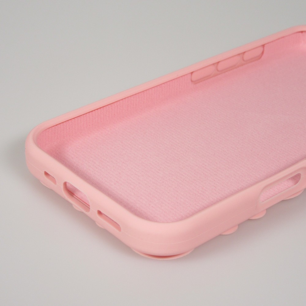 Coque iPhone 17 Pro - Murale ventouse pastel avec fixation sur surfaces - Rose