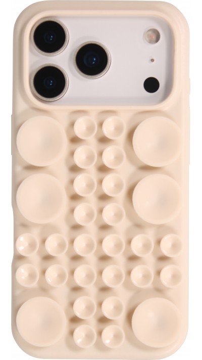 iPhone 17 Pro Max Case Hülle - Pastellfarbene Wandhalterung mit Saugnapf für glatte Oberflächen - Vanille