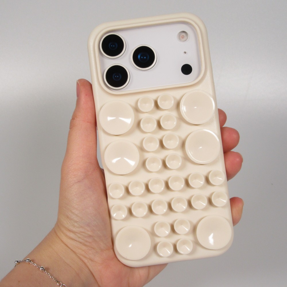 Coque iPhone 17 Pro Max - Murale ventouse pastel avec fixation sur surfaces - Vanille
