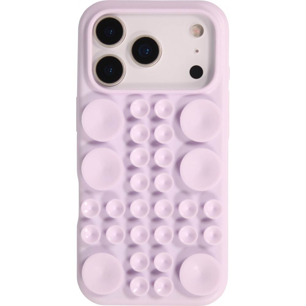 Coque iPhone 17 Pro - Murale ventouse pastel avec fixation sur surfaces - Violet