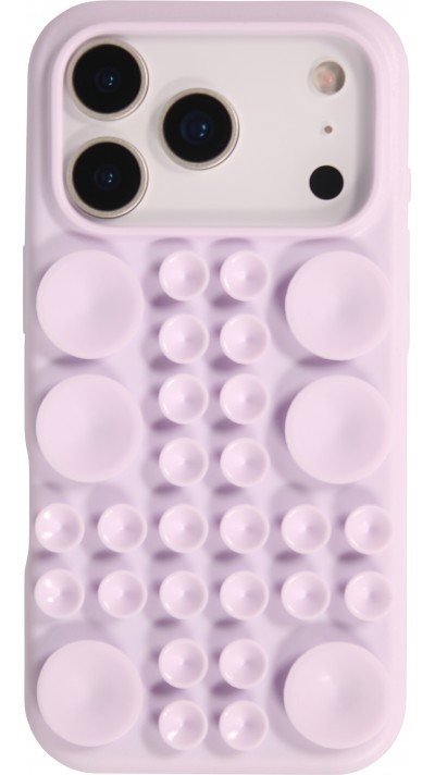 Coque iPhone 17 Pro - Murale ventouse pastel avec fixation sur surfaces - Violet