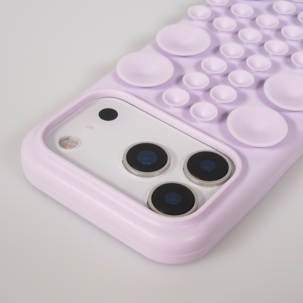 Coque iPhone 17 Pro - Murale ventouse pastel avec fixation sur surfaces - Violet