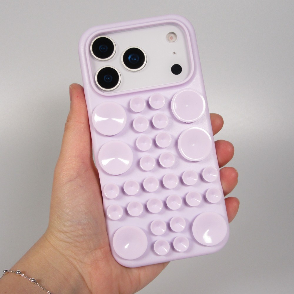 Coque iPhone 17 Pro - Murale ventouse pastel avec fixation sur surfaces - Violet