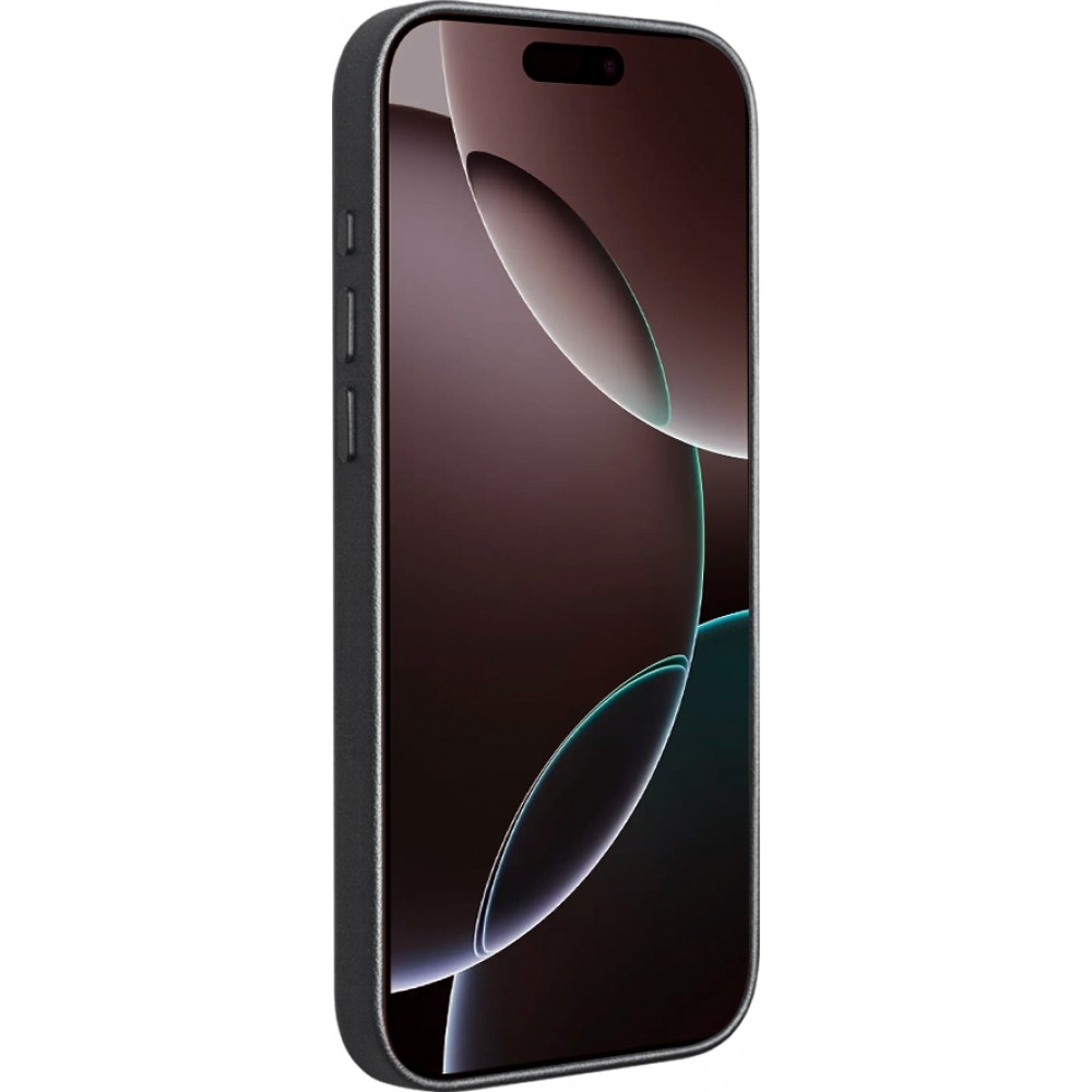Coque iPhone 17 Pro - Qialino cuir véritable (compatible MagSafe) - Noir