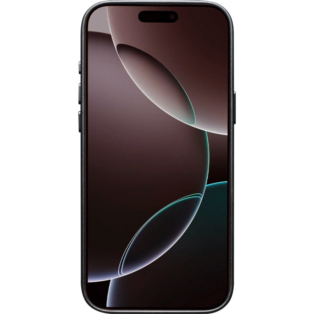 Coque iPhone 17 Pro - Qialino cuir véritable (compatible MagSafe) - Noir
