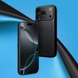 Coque iPhone 17 Pro - Qialino cuir véritable (compatible MagSafe) - Noir