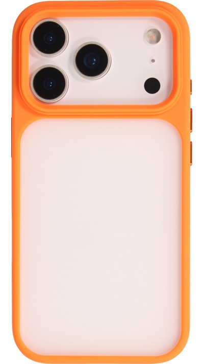 Coque iPhone 17 Pro - SiliconeEdge antichoc avec renfort silicone boutons m&eacute;tal et protection de batterie - Orange