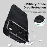 Coque iPhone 17 Pro - Tech-Protect Ion Carbon compatible avec MagSafe durable et légère - Argent