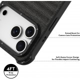 Coque iPhone 17 Pro Max - Youngkit Canvas en tissu et coins renforcés en silicone compatible MagSafe - Bordeaux