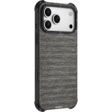 Coque iPhone 17 Pro Max - Youngkit Canvas en tissu et coins renforcés en silicone compatible MagSafe - Gris