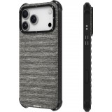 Coque iPhone 17 Pro Max - Youngkit Canvas en tissu et coins renforcés en silicone compatible MagSafe - Gris