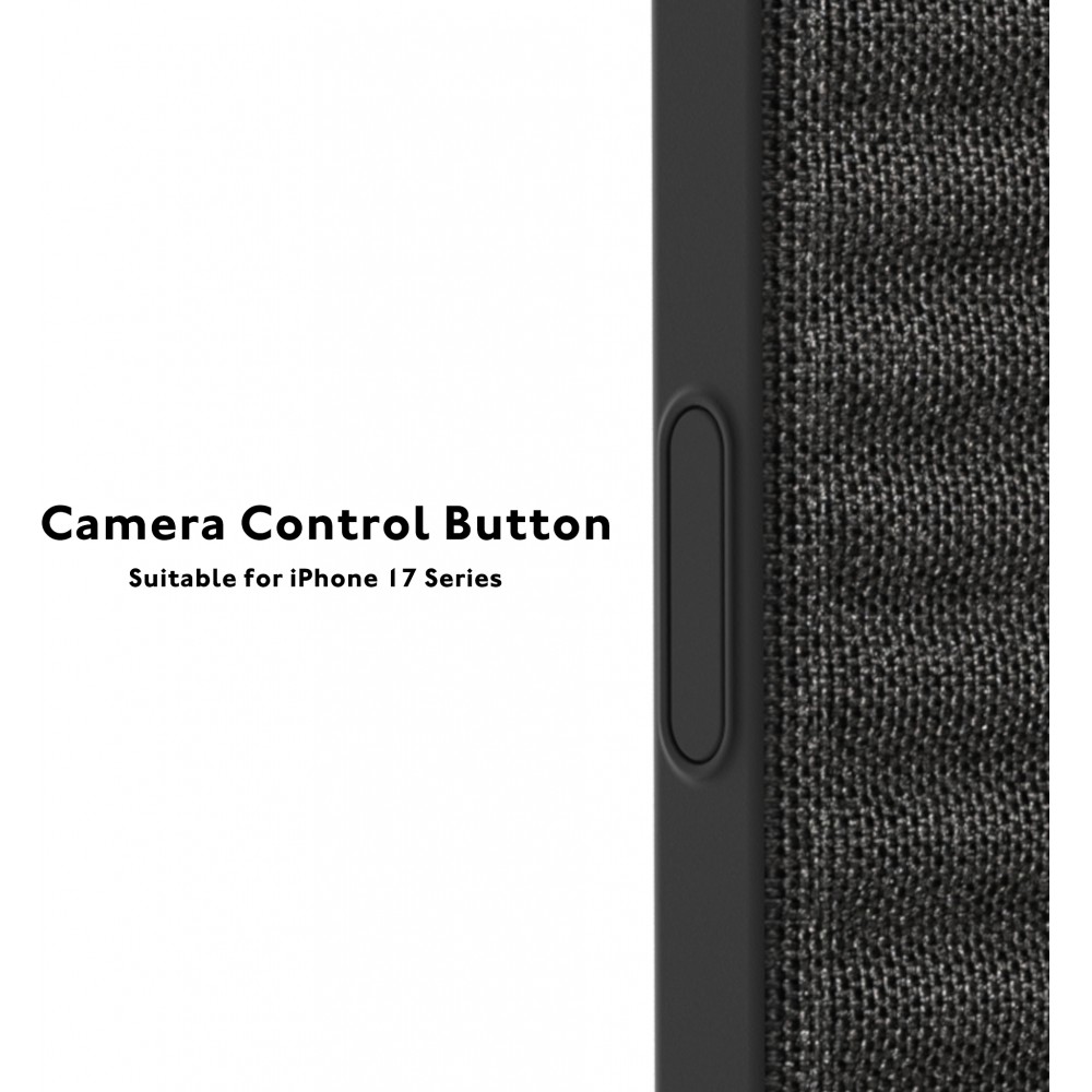 Coque iPhone 17 Pro Max - Youngkit Canvas en tissu et coins renforcés en silicone compatible MagSafe - Gris