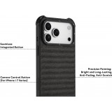 Coque iPhone 17 Pro Max - Youngkit Canvas en tissu et coins renforcés en silicone compatible MagSafe - Gris