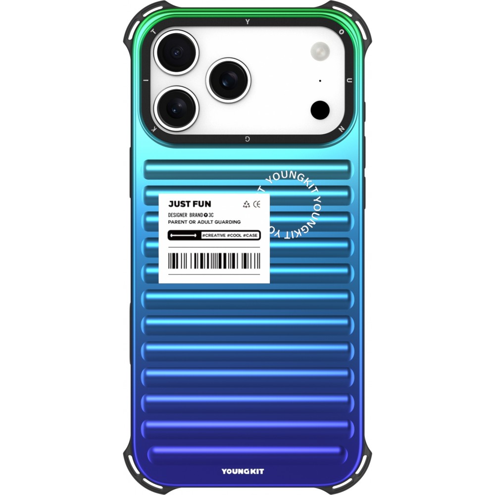 Coque iPhone 17 Pro Max - Youngkit Secret Color dégradé compatible MagSafe - Bleu