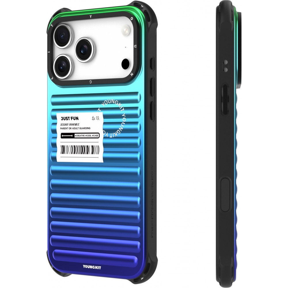 Coque iPhone 17 Pro Max - Youngkit Secret Color dégradé compatible MagSafe - Bleu