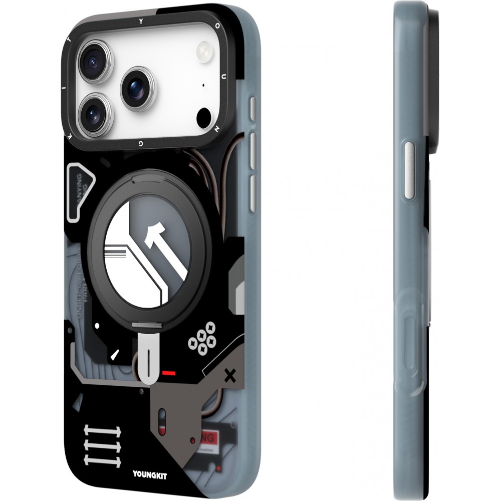 iPhone 17 Pro Max Case Hülle - Youngkit Starship mit 360° MagSafe Standring - Schwarz