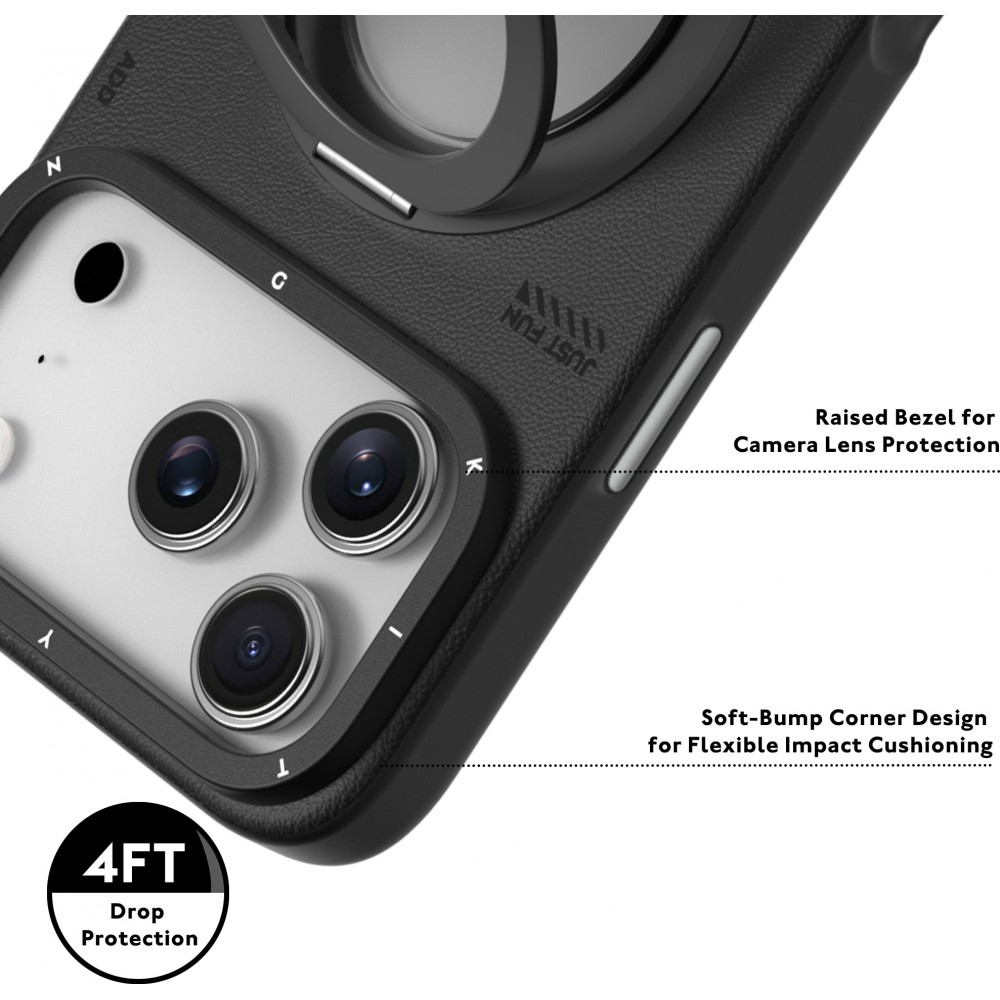 Coque iPhone 17 Pro - Youngkit Technology Leather 360° Rotating stand MagSafe - Brun