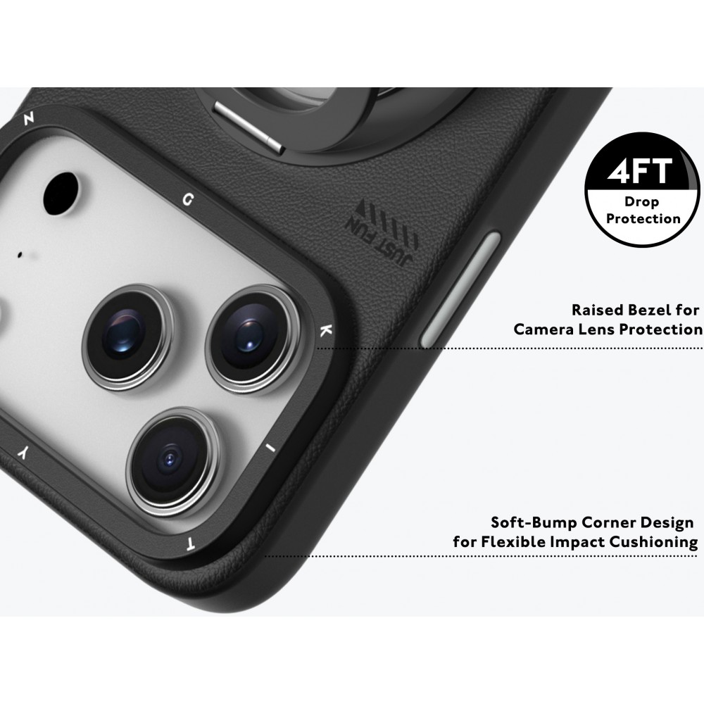 Coque iPhone 17 Pro - Youngkit Technology Leather 360° Rotating stand MagSafe - Brun