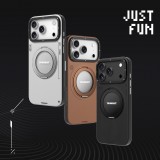 Coque iPhone 17 Pro - Youngkit Technology Leather 360° Rotating stand MagSafe - Brun