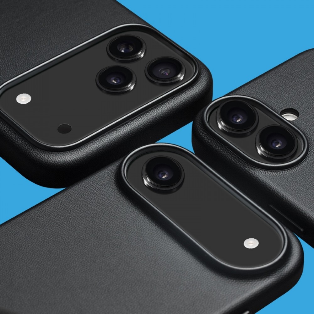 Hülle iPhone 17 - Qialino Echtleder (MagSafe kompatibel) - Schwarz