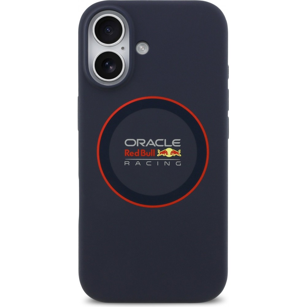 Coque iPhone 17 - Red Bull Racing MagSafe en silicone avec anneau rouge - Bleu