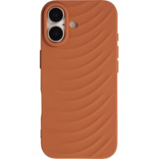 Coque iPhone 17 - Relief ondulé en silicone souple style original et minimaliste - Terracotta