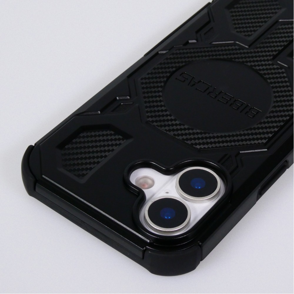 Coque iPhone 17 - Style blind&eacute; Bibercas protection militaire ultra r&eacute;sistante confort maximal et MagSafe - Noir