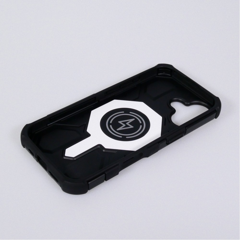 Coque iPhone 17 - Style blind&eacute; Bibercas protection militaire ultra r&eacute;sistante confort maximal et MagSafe - Noir