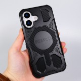 Coque iPhone 17 - Style blind&eacute; Bibercas protection militaire ultra r&eacute;sistante confort maximal et MagSafe - Noir