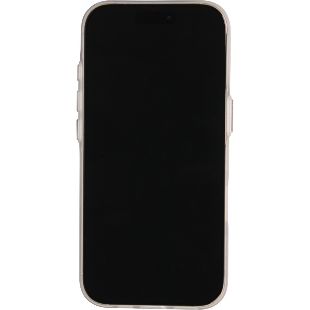 Coque iPhone 17 - Transparent MagSafe design ray&eacute; avec finitions lat&eacute;rales - Blanc