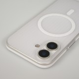 Coque iPhone 17 - Transparent MagSafe design ray&eacute; avec finitions lat&eacute;rales - Blanc