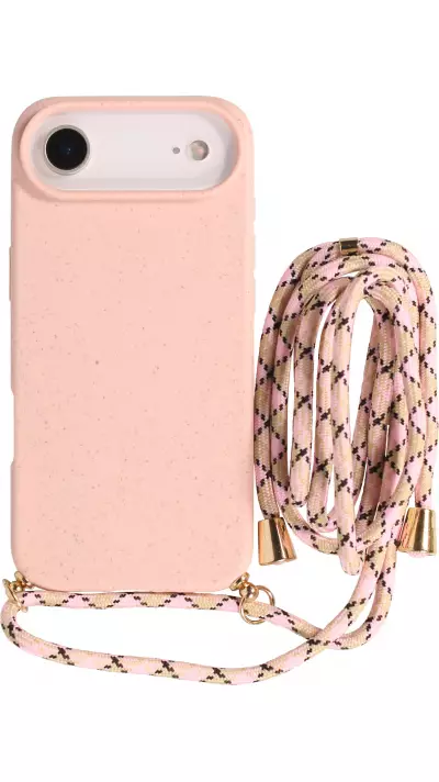 iPhone Air Case Hülle - Bio Eco-Friendly Vegan mit Handykette Necklace - Rosa