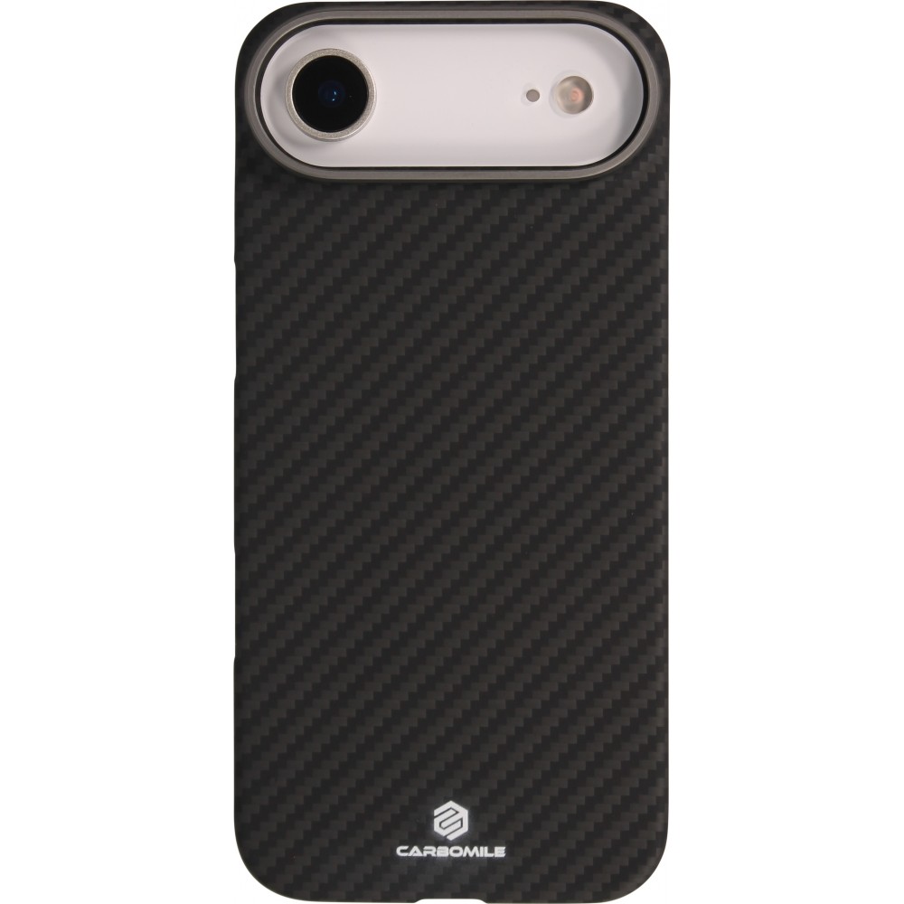 Coque iPhone Air - Carbomile case de protection en fibre de carbone aramide véritable - Noir