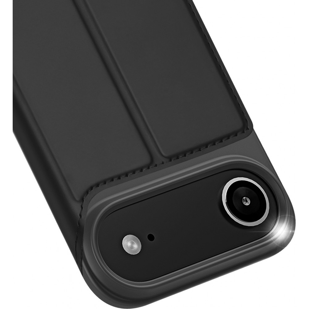 Coque iPhone Air - Dux Ducis Skin Pro avec rabat et emplacement pour cartes en cuir synth&eacute;tique PU et TPU flexible - Noir