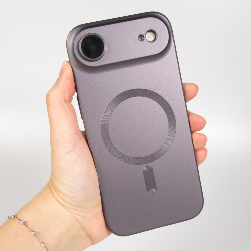 iPhone Air Case Hülle - Gummi weich mit Kameraschutzglas MagSafe - Dunkelgrau