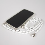 Coque iPhone Air - Gel transparent avec lacet - Blanc tacheté