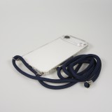 Coque iPhone Air - Gel transparent avec lacet - Bleu