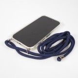 Coque iPhone Air - Gel transparent avec lacet - Bleu