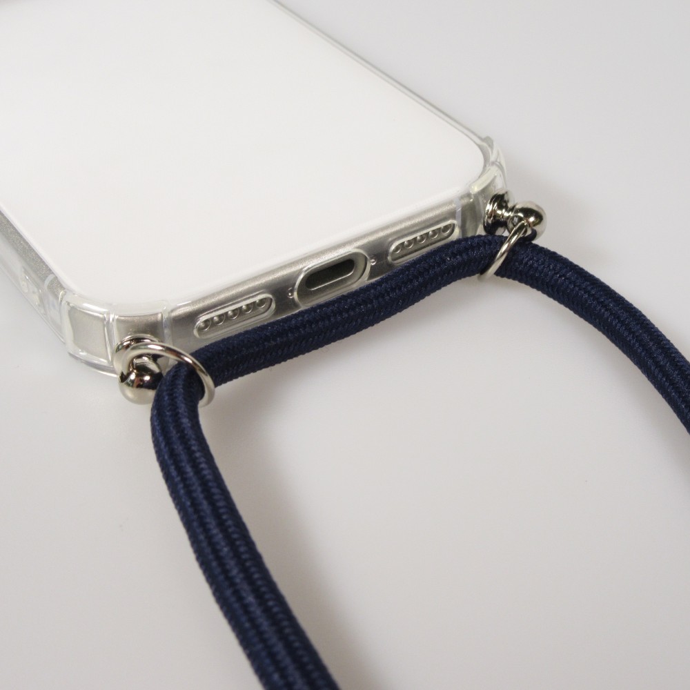 Coque iPhone Air - Gel transparent avec lacet - Bleu