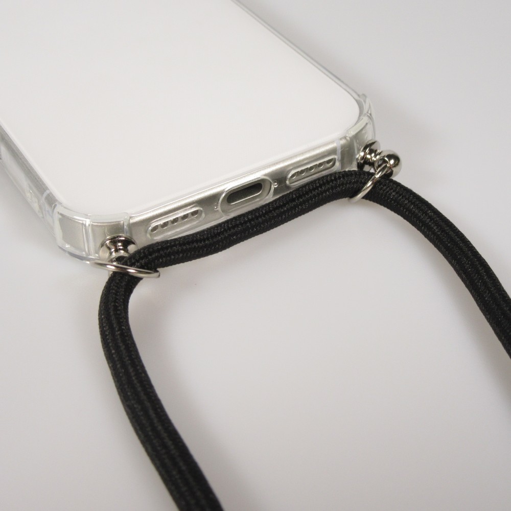 Coque iPhone Air - Gel transparent avec lacet - Noir