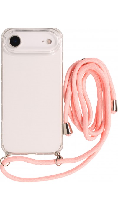 Coque iPhone Air - Gel transparent avec lacet - Rose