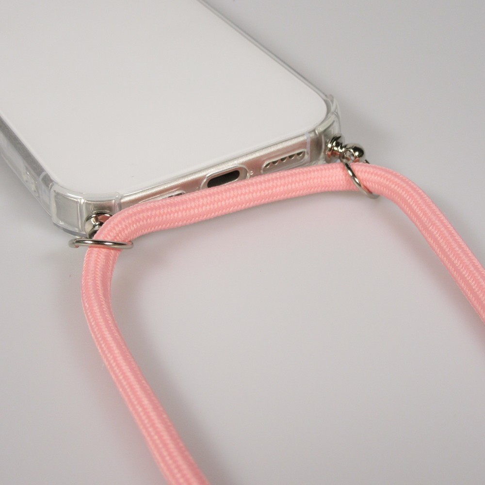 Coque iPhone Air - Gel transparent avec lacet - Rose