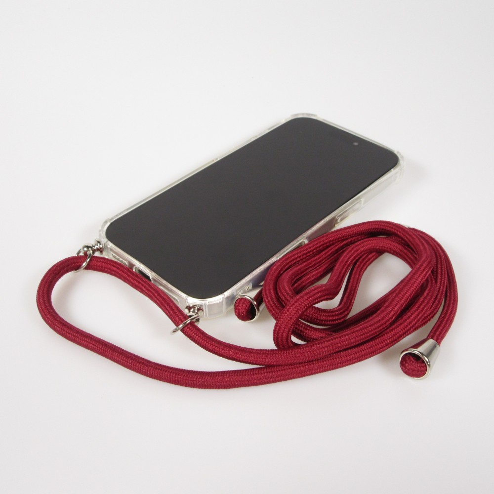 Coque iPhone Air - Gel transparent avec lacet - Rouge