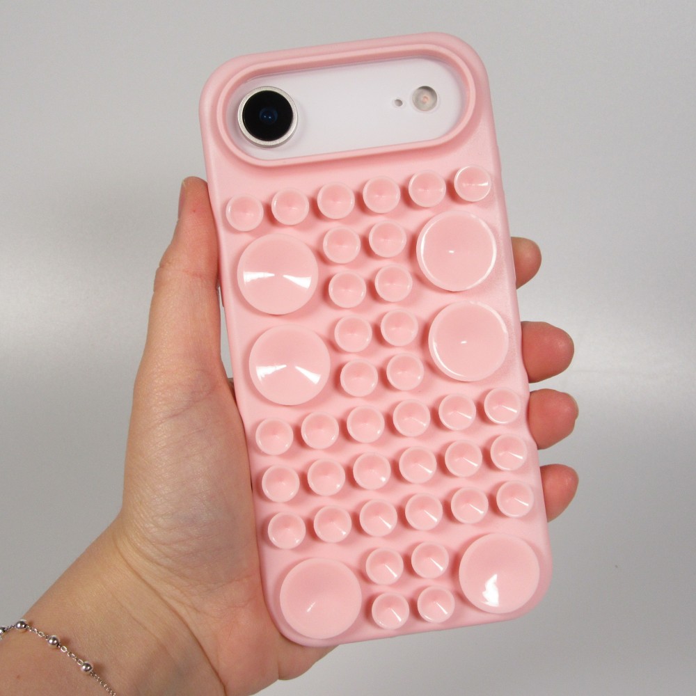 Coque iPhone Air - Murale ventouse pastel avec fixation sur surfaces - Rose