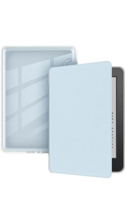 Coque Kindle Paperwhite 2024 (12e génération) - Ultra-transparent protection acrylique et TPU antichoc avec fonction veille / réveil - Bleu