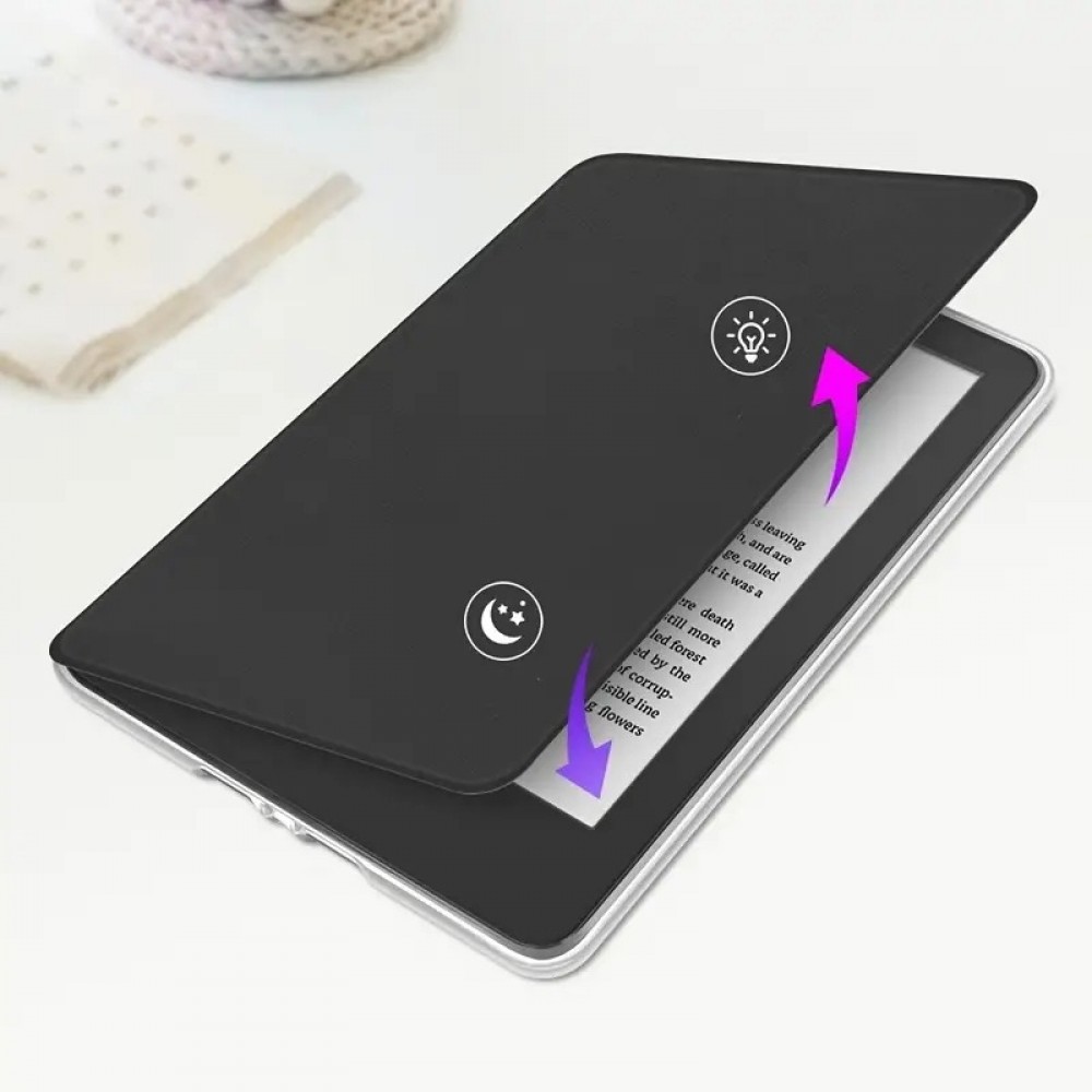 Coque Kindle Paperwhite 2024 (12e génération) - Ultra-transparent protection acrylique et TPU antichoc avec fonction veille / réveil - Bleu foncé