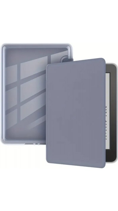 Coque Kindle Paperwhite 2024 (12e génération) - Ultra-transparent protection acrylique et TPU antichoc avec fonction veille / réveil - Bleu foncé