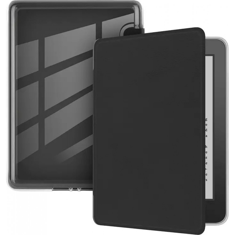 Kindle Paperwhite 2024 (12e génération) Case Hülle - Ultra-transparente Acryl- und TPU-Hülle mit Stosschutz und Standby / Weckfunktion - Schwarz